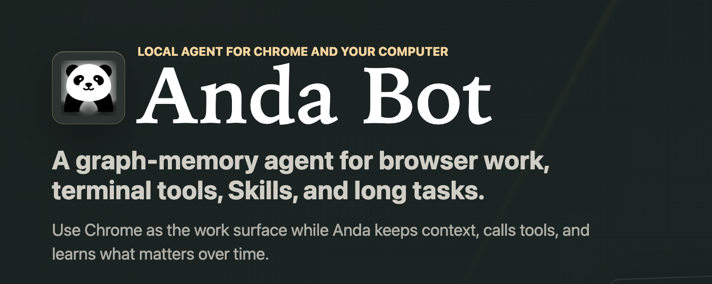 Anda Bot graph-memory agent browser extension promo